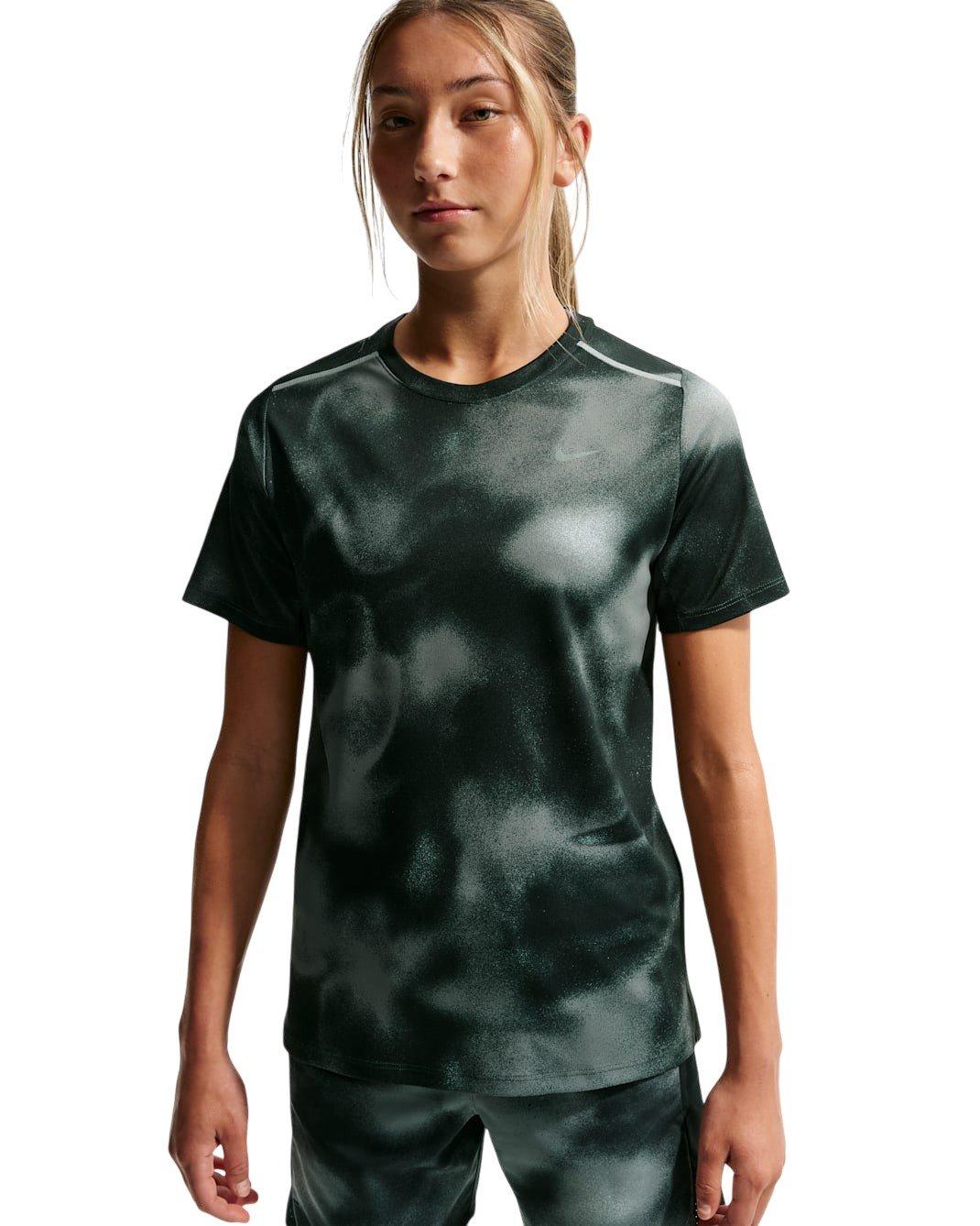 Nike Big Kids' Miler Dri-FIT Short Sleeve Running Top - Black - BLACK